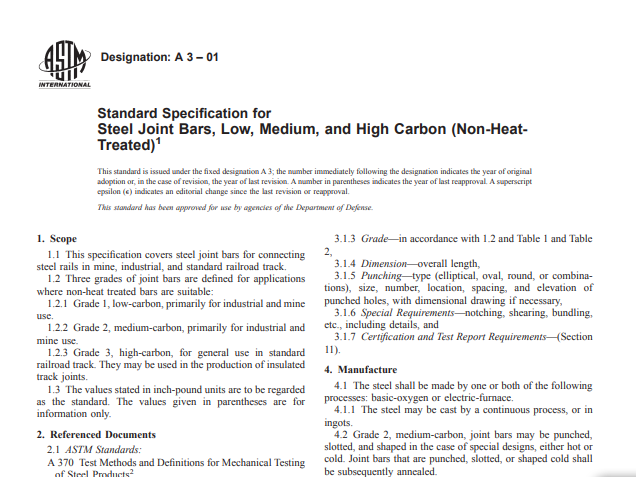 Astm A 3 – 01 pdf free download