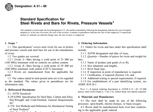 Astm A 31 – 00 pdf free download