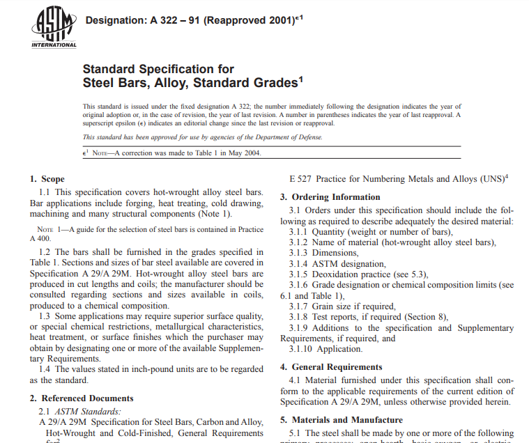 Astm A 322 – 91 (Reapproved 2001)e1 pdf free download