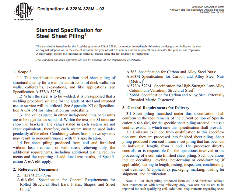 Astm A 328 A 328M – 03 pdf free download