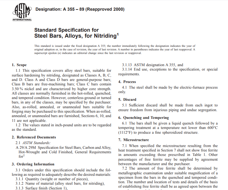 Astm A 355 – 89 (Reapproved 2000) pdf free download