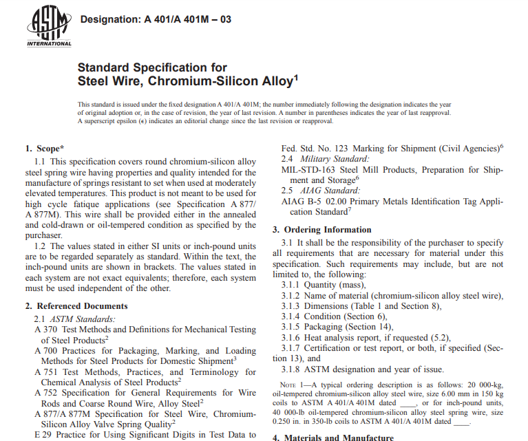 Astm A 401 A 401M – 03 pdf free download
