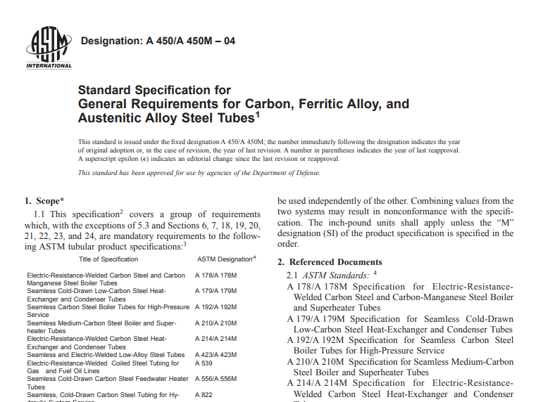 Astm A 450/A 450M – 04 pdf free download