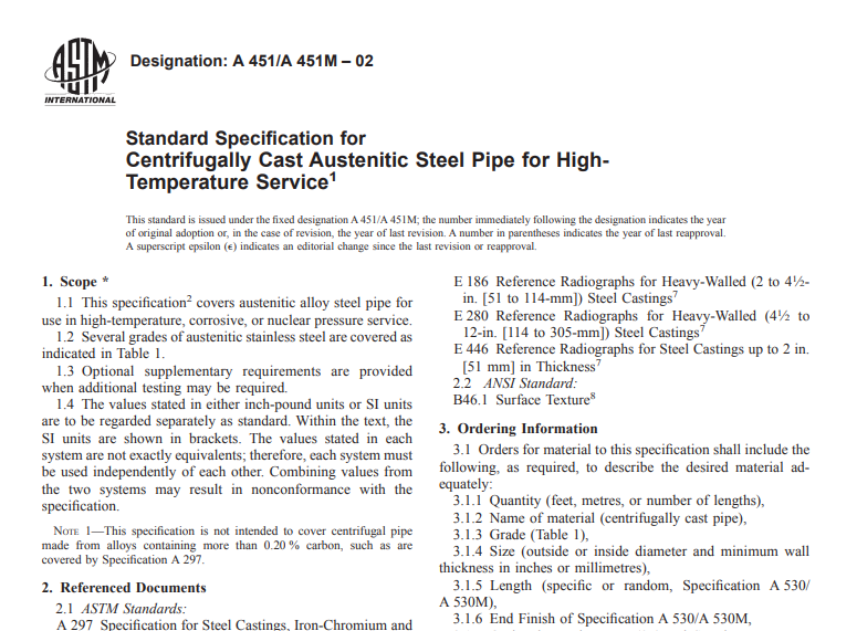 Astm A 451/A 451M – 02 pdf free download