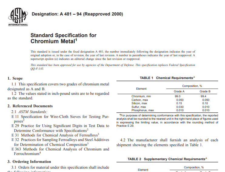 Astm A 481 – 94 (Reapproved 2000) pdf free download