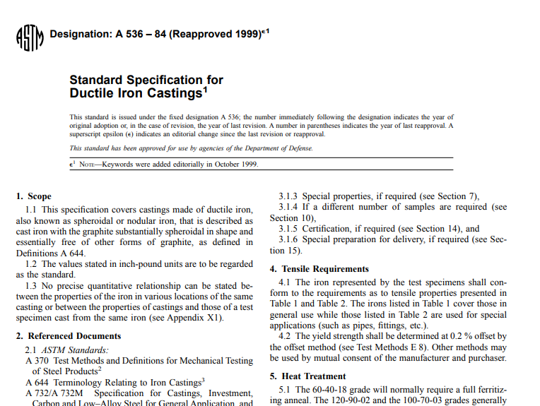 Astm A 536 – 84 (Reapproved 1999)e1 pdf free download