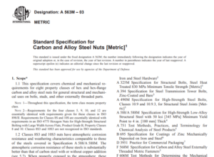 Astm A 563M – 03 pdf free download