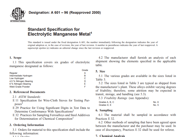Astm A 601 – 96 (Reapproved 2000) pdf free download
