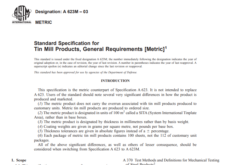 Astm A 623M – 03 pdf free download