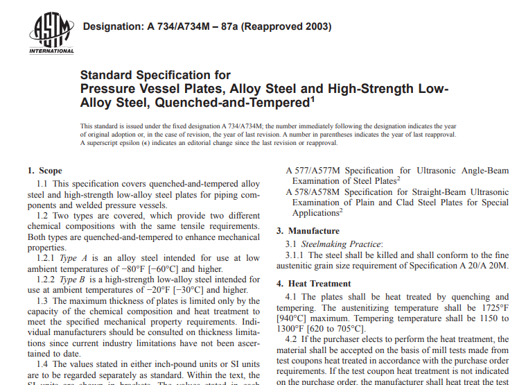 Astm A 734 A734M – 87a (Reapproved 2003) pdf free download