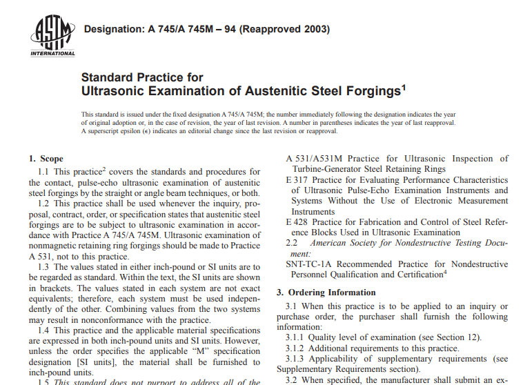 Astm A 745 A 745M – 94 (Reapproved 2003 pdf free