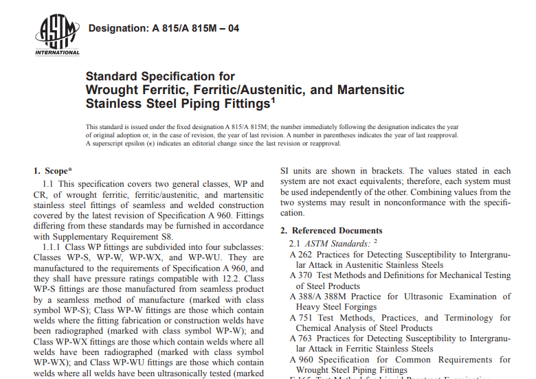 Astm A 815 A 815M – 04 pdf free download