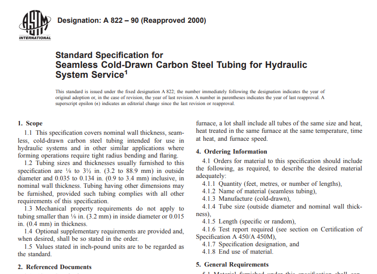 Astm A 822 – 90 (Reapproved 2000) pdf free download