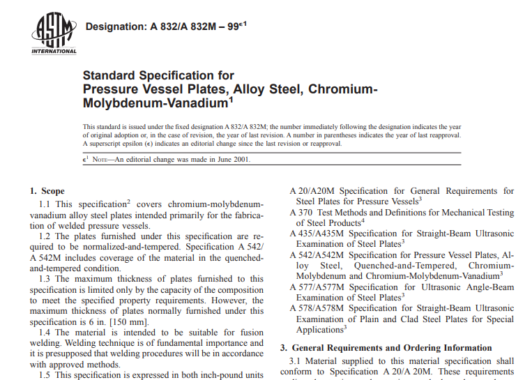Astm A 832 A 832M – 99e1 pdf free download
