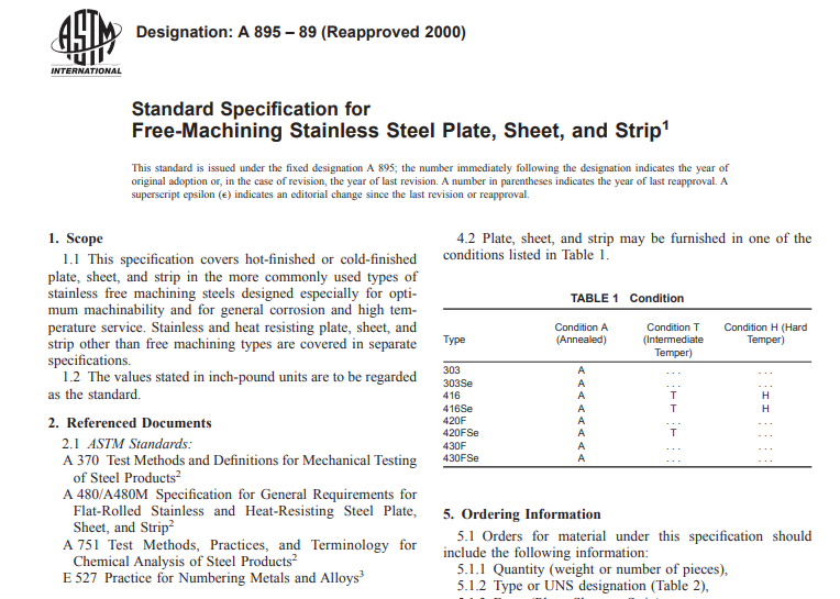 Astm A 895 – 89 (Reapproved 2000) pdf free download