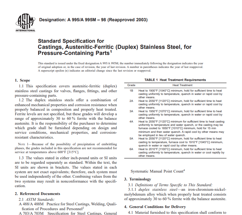 Astm A 995 A 995M – 98 (Reapproved 2003) pdf free download