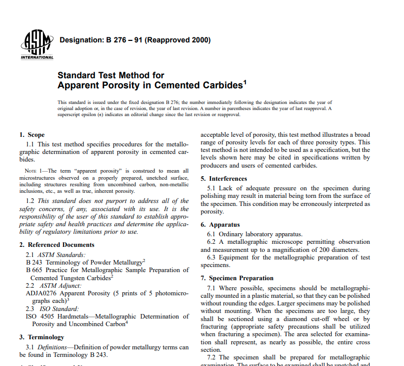 stm B 276 – 91 (Reapproved 2000) Pdf free download