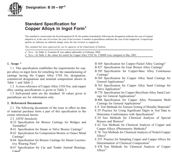 Astm B 30 – 00e2 pdf free download