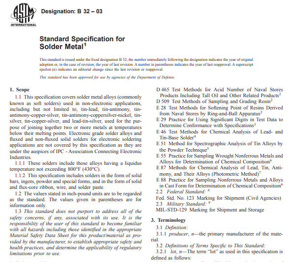 Astm B 32 – 03 pdf free download