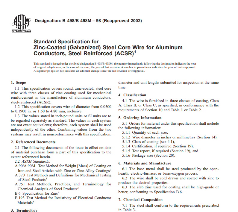 Astm B 498/B 498M – 98 (Reapproved 2002) Pdf free download