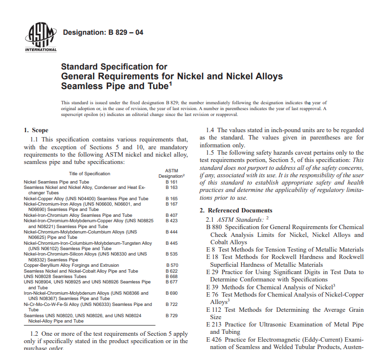 Astm B 829 – 04 pdf free download