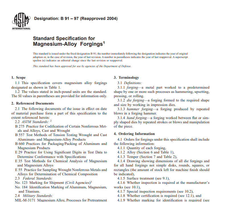 Astm B 91 – 97 (Reapproved 2004) pdf free download