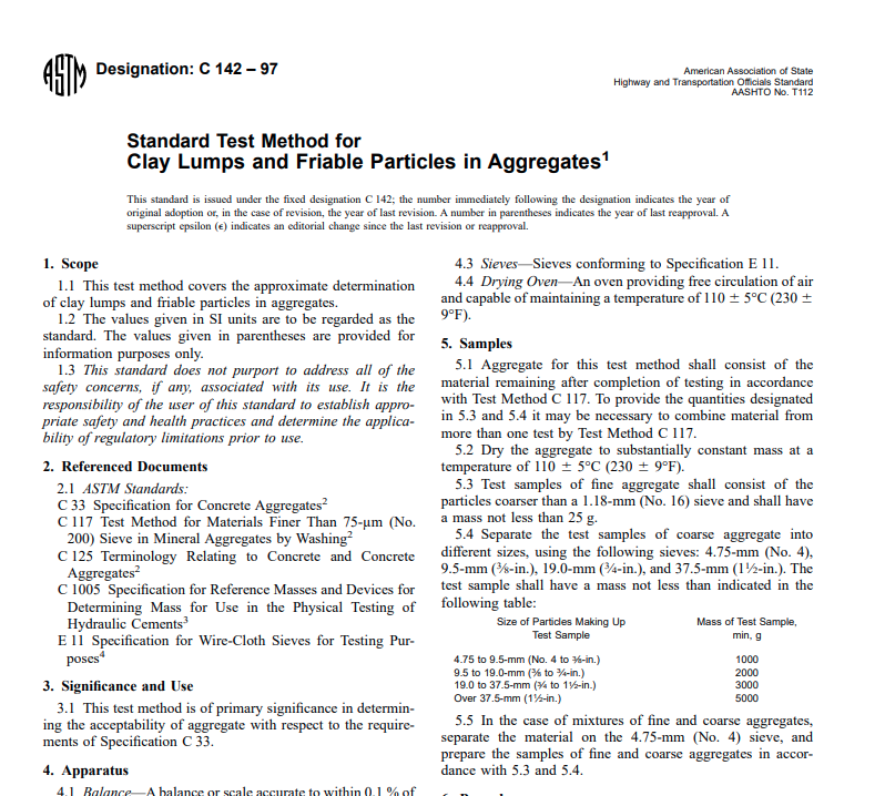 Astm C 142 – 97 Pdf free download