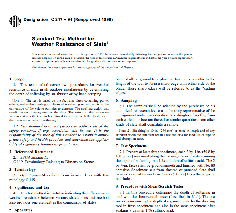 Astm C 217 – 94 (Reapproved 1999) Pdf free download
