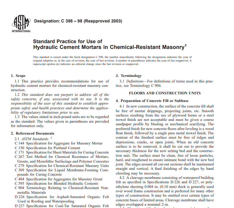 Astm C 398 – 98 (Reapproved 2003) pdf free download