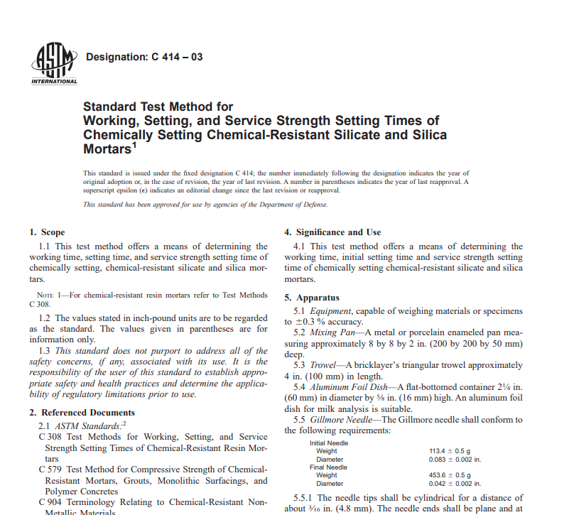 Astm C 414 – 03 pdf free download