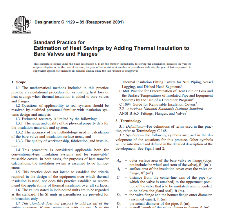 Astm C 1129 – 89 (Reapproved 2001) pdf free download
