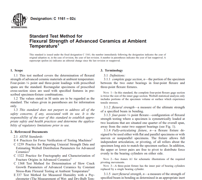 Astm C 1161 – 02c pdf free download