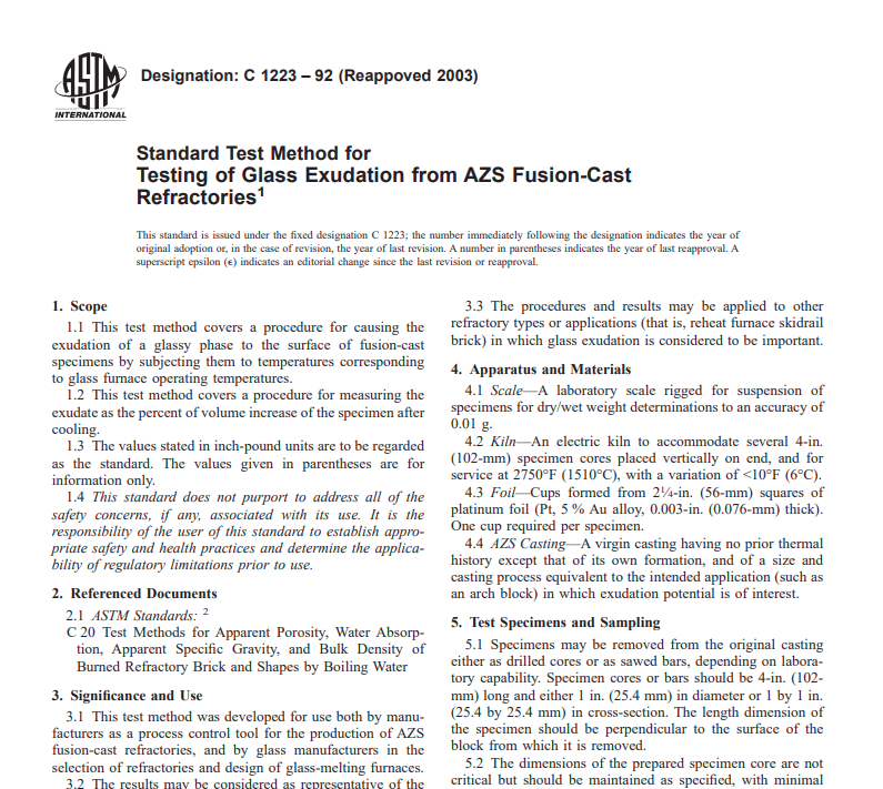 Astm C 1223 – 92 (Reappoved 2003) Pdf free download