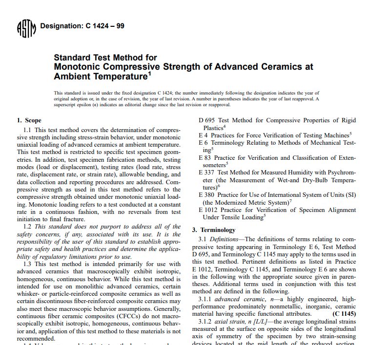 Astm C 1424 – 99 pdf free download