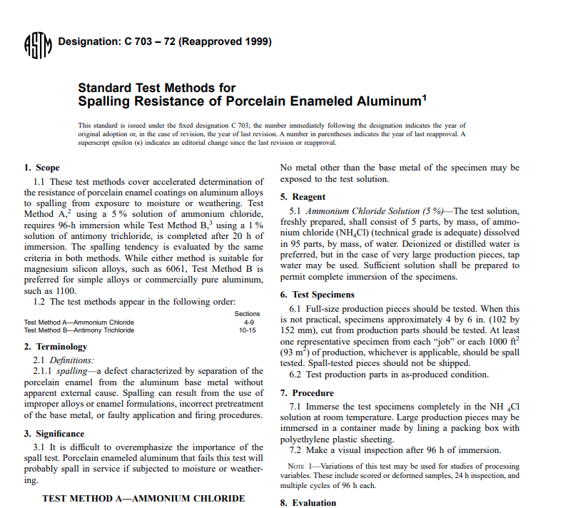 Astm C 703 – 72 (Reapproved 1999) Pdf free download