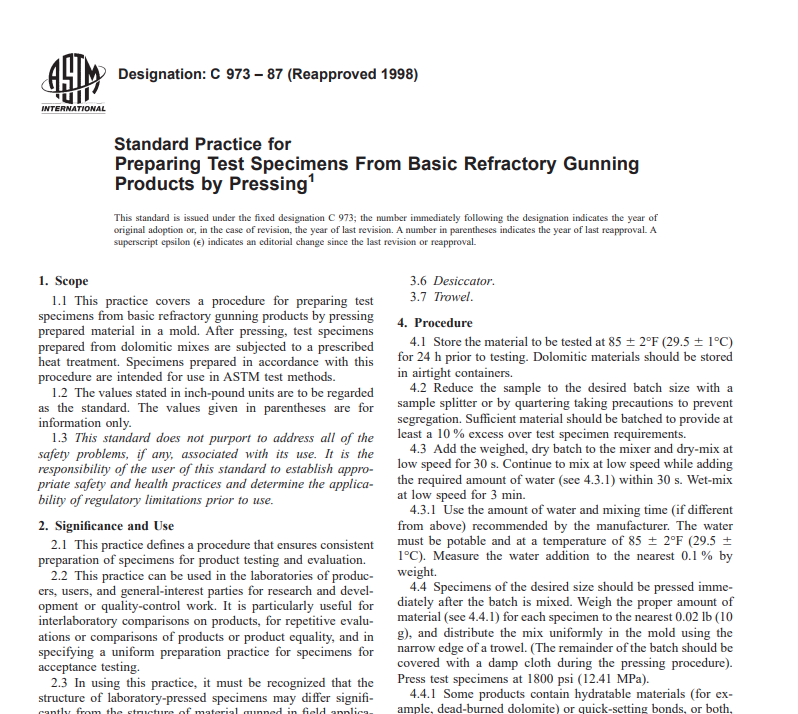 Astm C 973 – 87 (Reapproved 1998) Pdf free download