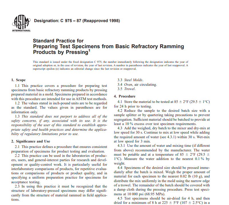 Astm C 975 – 87 (Reapproved 1998) Pdf free download