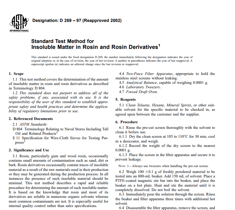 Astm D 269 – 97 (Reapproved 2002)  Pdf free download
