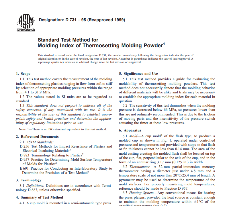 Astm D 731 – 95 (Reapproved 1999) Pdf free download