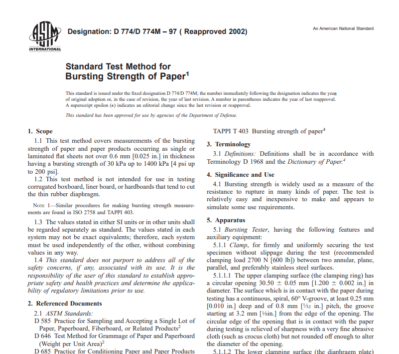 Astm D 774/D 774M – 97 ( Reapproved 2002) Pdf free download