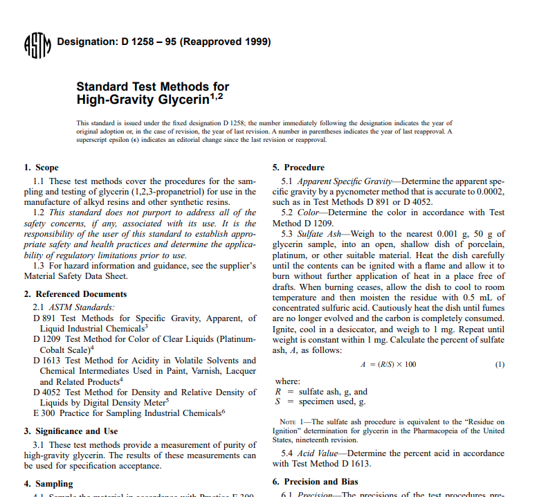 Astm D 1258 – 95 (Reapproved 1999) Pdf free download