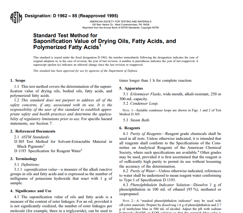 Astm D 1962 – 85 (Reapproved 1995) Pdf free downoad