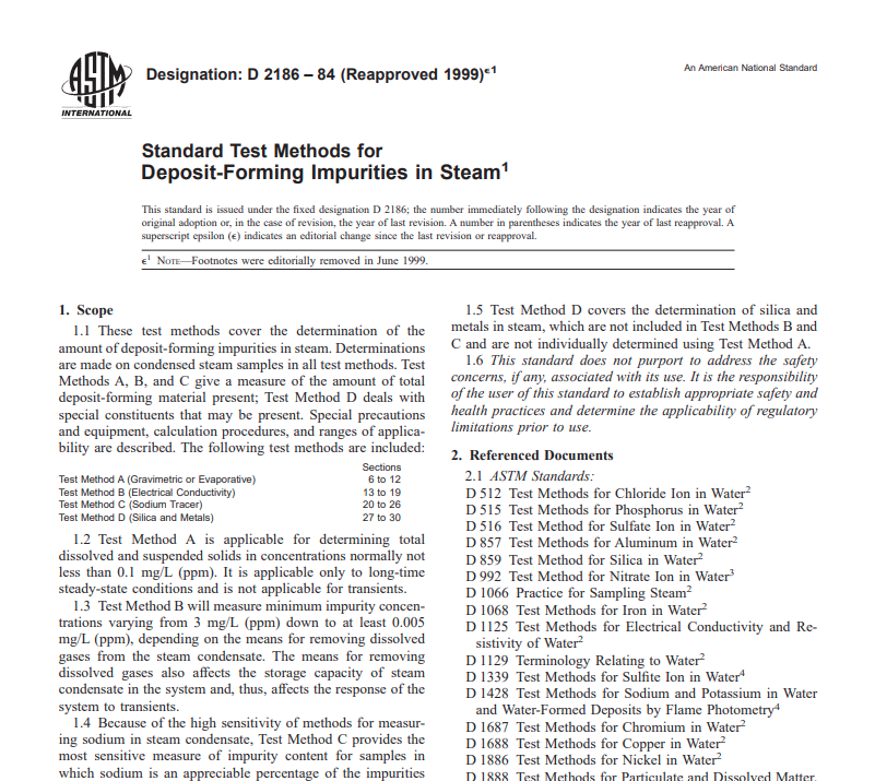 Astm D 2186 – 84 (Reapproved 1999)e Pdf free download