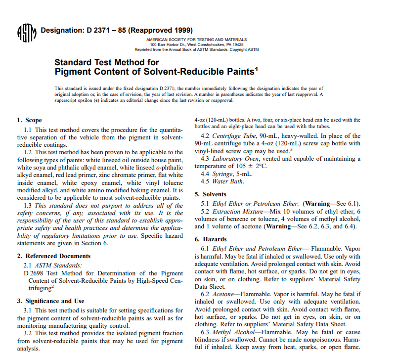 Astm D 2371 – 85 (Reapproved 1999) Pdf free download