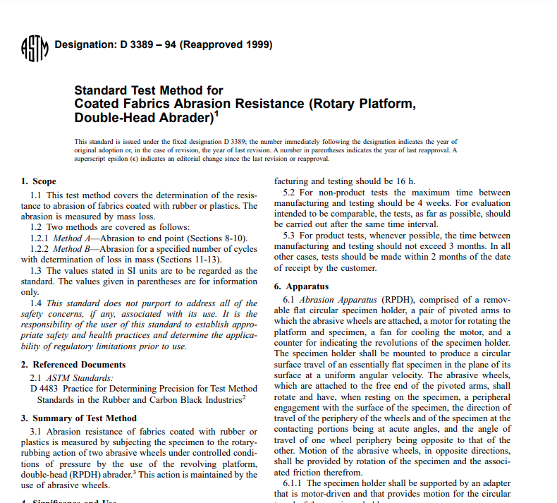 Astm D 3389 – 94 (Reapproved 1999) Pdf free download
