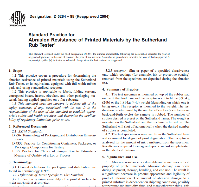 Astm D 5264 – 98 (Reapproved 2004) Pdf Free Download