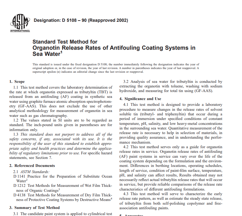 AstmD 5108 – 90 (Reapproved 2002)  Pdf free download