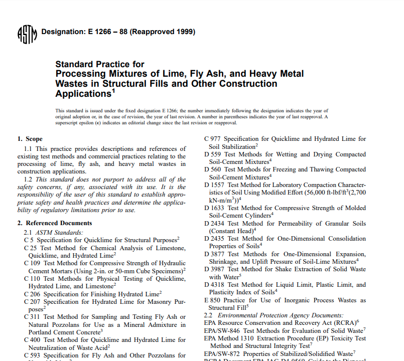 Astm E 1266 – 88 (Reapproved 1999) Pdf free download