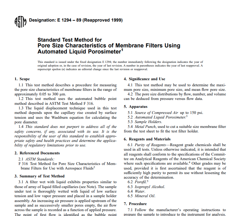 Astm E 1294 – 89 (Reapproved 1999) Pdf free download