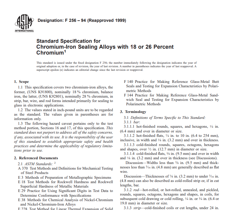 Astm F 256 – 94 (Reapproved 1999) Pdf free download